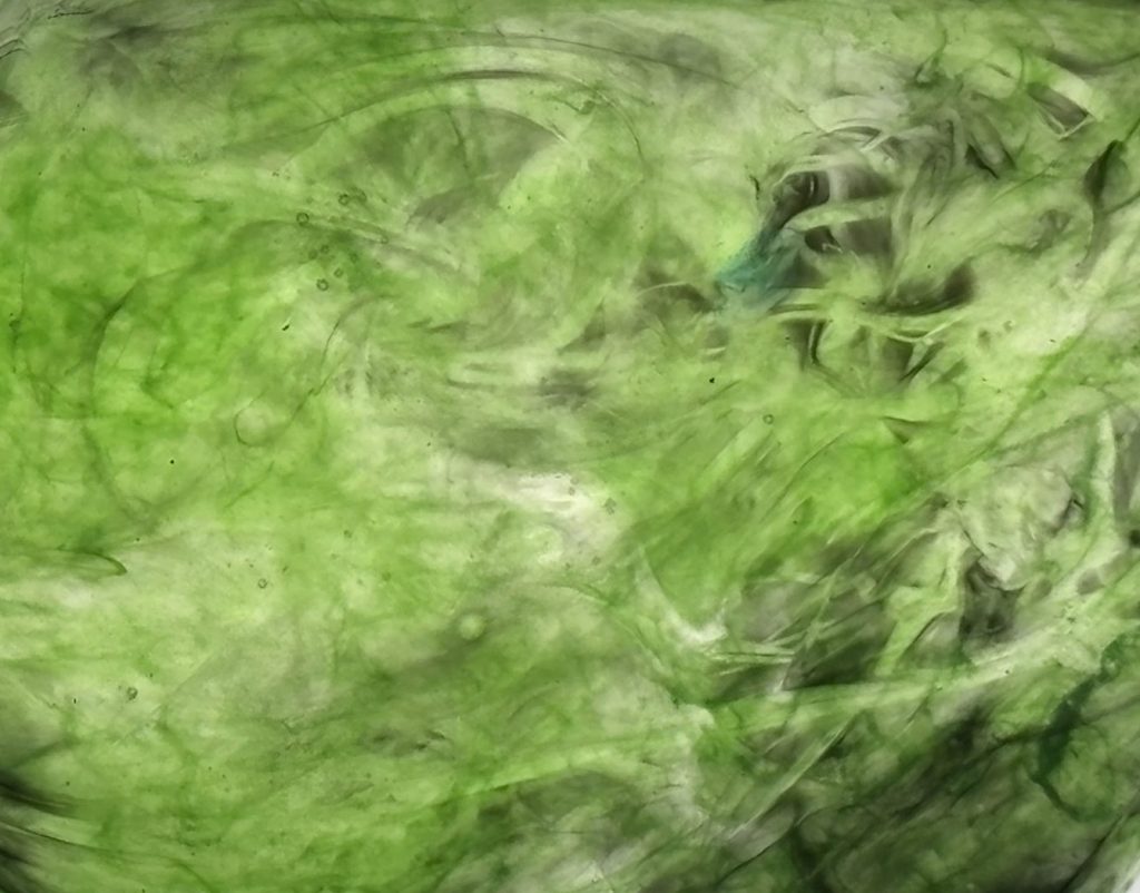 Cropped image of forest green resin